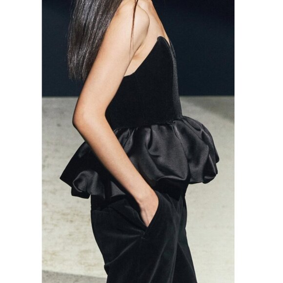 NEW Zara | ZW Velvet Corset Top - Picture 5 of 13